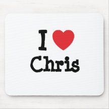 I love Chris heart T-Shirt Mouse Pad