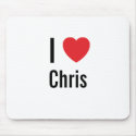 I love Chris mousepads by funnycustomtshirts I love Chris mousepads