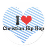 I Love Christian Hip Hop Round Stickers