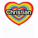 I love Christian: rainbow heart shirt