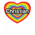 I love Christian: rainbow heart shirt