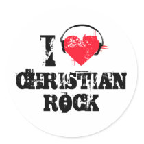 I love christian rock round stickers