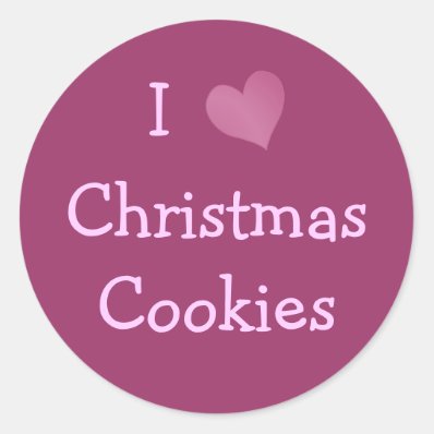 I Love Christmas Cookies Stickers