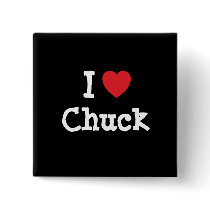 I love Chuck heart custom personalized buttons
