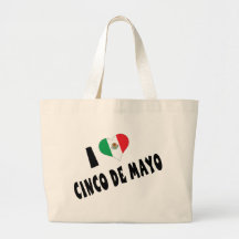 I Love Cinco de Mayo Tote Bags
