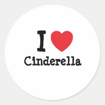 I love Cinderella heart T-Shirt Round Sticker
