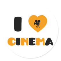 I Love Cinema Round Sticker