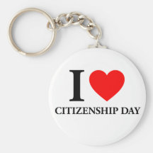 I Love Citizenships Day Keychain