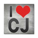 I Love CJ Refrigerator Magnet