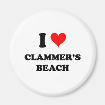 I Love Clammer'S Beach Refrigerator Magnet