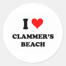 I Love Clammer'S Beach Sticker
