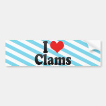 I Love Clams Bumper Stickers