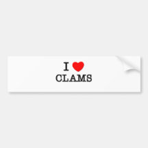 I Love CLAMS ( food ) Bumper Sticker