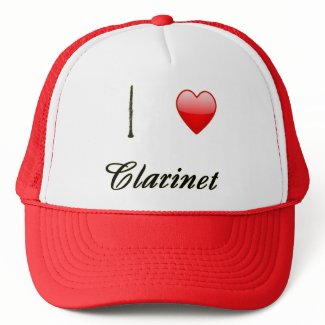 I Love Clarinet with Heart Hat