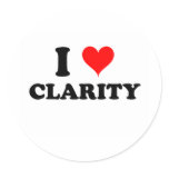 I Love Clarity Round Stickers