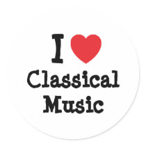 I love Classical Music heart custom personalized stickers