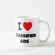I love Classified Ads Mugs