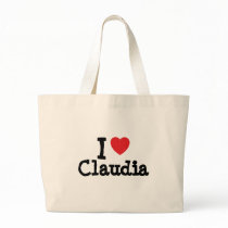 I love Claudia heart T-Shirt Tote Bags