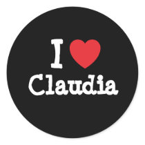 I love Claudia heart T-Shirt stickers by funnycustomtshirts I love Claudia heart T-Shirt stickers