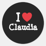 I love Claudia heart T-Shirt Stickers