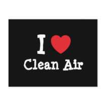 I love Clean Air heart custom personalized postcards by funnycustomtshirts I love Clean Air heart custom personalized postcards