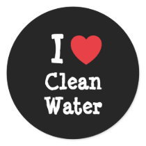 I love Clean Water heart custom personalized stickers by funnycustomtshirts I love Clean Water heart custom personalized stickers