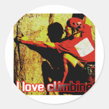 I Love Climbing Flagging Sticker