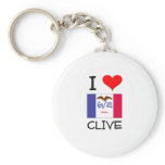 I Love CLIVE Iowa Key Chain