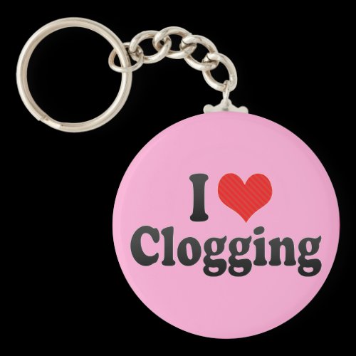 I Love Clogging Keychain