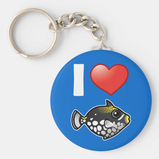 I Love Clown Triggerfish Key Chains