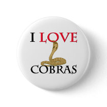 I Love Cobras buttons by tshirtshirts I Love Cobras buttons