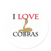 I Love Cobras stickers by tshirtshirts I Love Cobras stickers