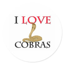 I Love Cobras stickers by tshirtshirts I Love Cobras stickers