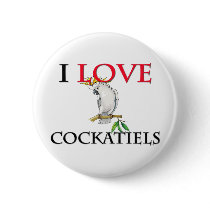 I Love Cockatiels buttons by tshirtshirts I Love Cockatiels buttons