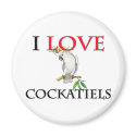 I Love Cockatiels magnets by tshirtshirts I Love Cockatiels magnets