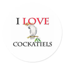 I Love Cockatiels stickers by tshirtshirts I Love Cockatiels stickers