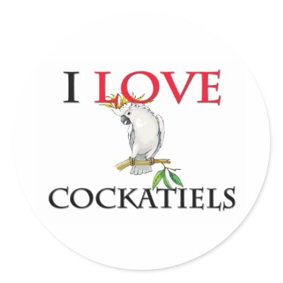 I Love Cockatiels Round Stickers by tshirtshirts