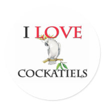 I Love Cockatiels stickers by tshirtshirts I Love Cockatiels stickers