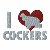 I Love Cockers Embroidered Shirt (Zip Hoodie) embroidered shirts