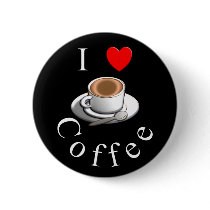 "I Love Coffee" Coffee Mug Design buttons