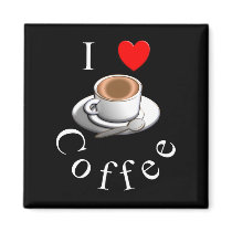 "I Love Coffee" Coffee Mug Design magnets