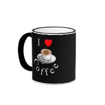 "I Love Coffee" Coffee Mug & Saucer mugs