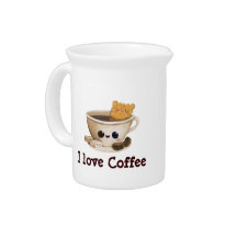 I love Coffee - custom text - Beverage Pitchers