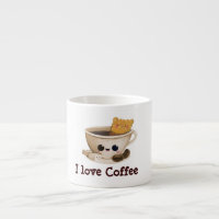 I love Coffee - custom text - Espresso Cup