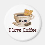 I love Coffee - custom text - Refrigerator Magnet