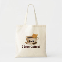 I love Coffee - custom text - Tote Bags