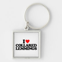 I LOVE COLLARED LEMMINGS KEYCHAINS