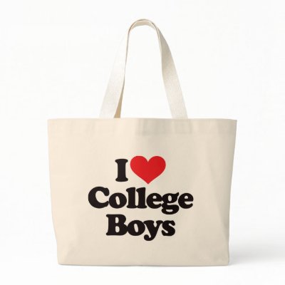 I Love College Boys Bag by visualnewbie
