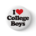 I Love College Boys buttons