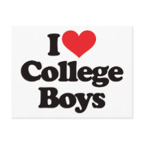 I Love College Boys postcards